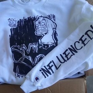 Exclusive influenced x Champion crew neck